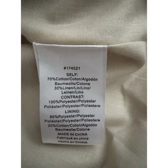 DOLAN Left Coast‎ Pleated-Back Cropped Blazer Gold Buttons Linen Blend Size L - Picture 8 of 8